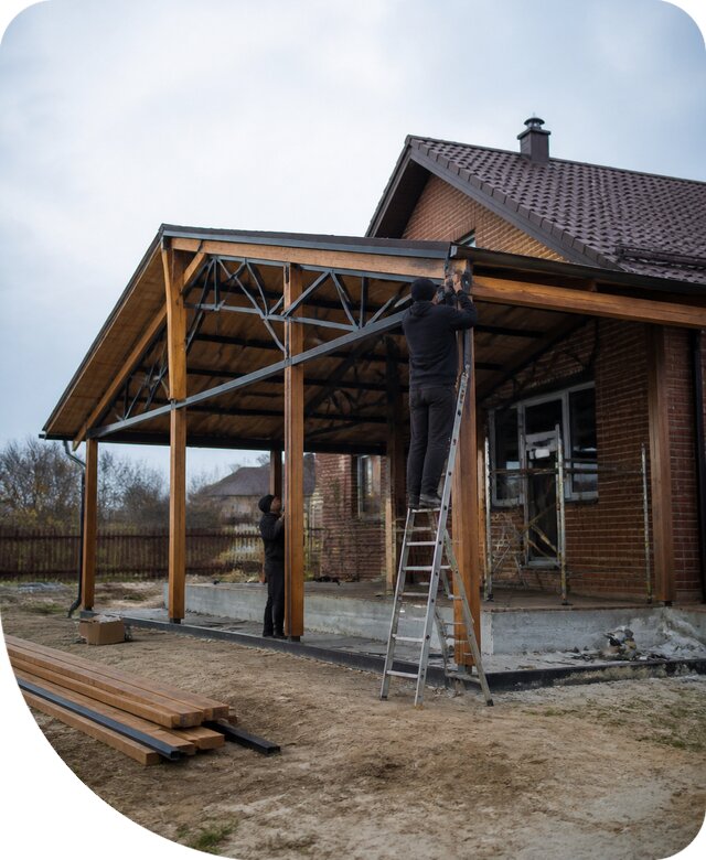 Пристройка навеса к дому и участку в Ульяновске под ключ